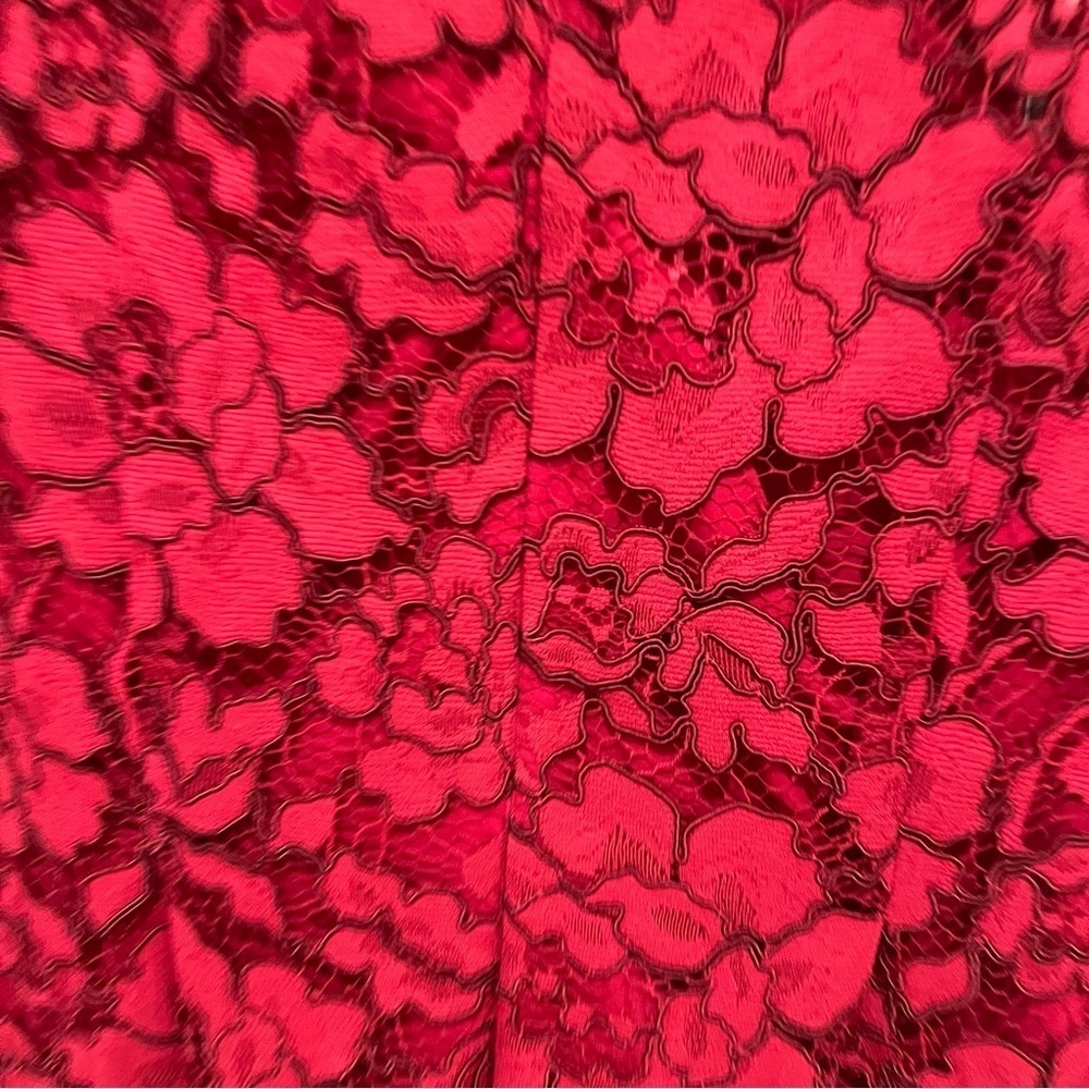 Lela Rose Red Lace Mini Dress - Picture 7 of 11